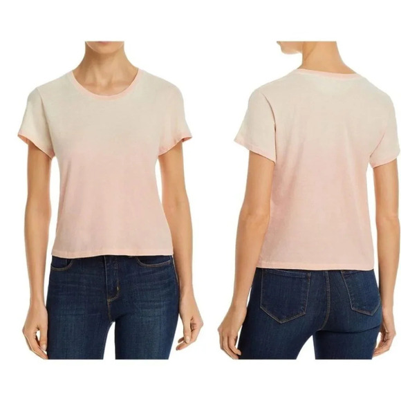AGOLDE	NWT Linda Boxy Crewneck T-Shirt Short Sleeve Dip Dye Size XS - Picture 1 of 12